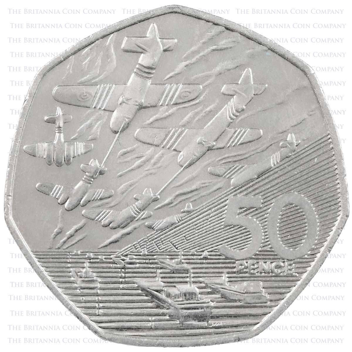 1994 D-Day Landings Circulated Fifty Pence Coin Reverse
