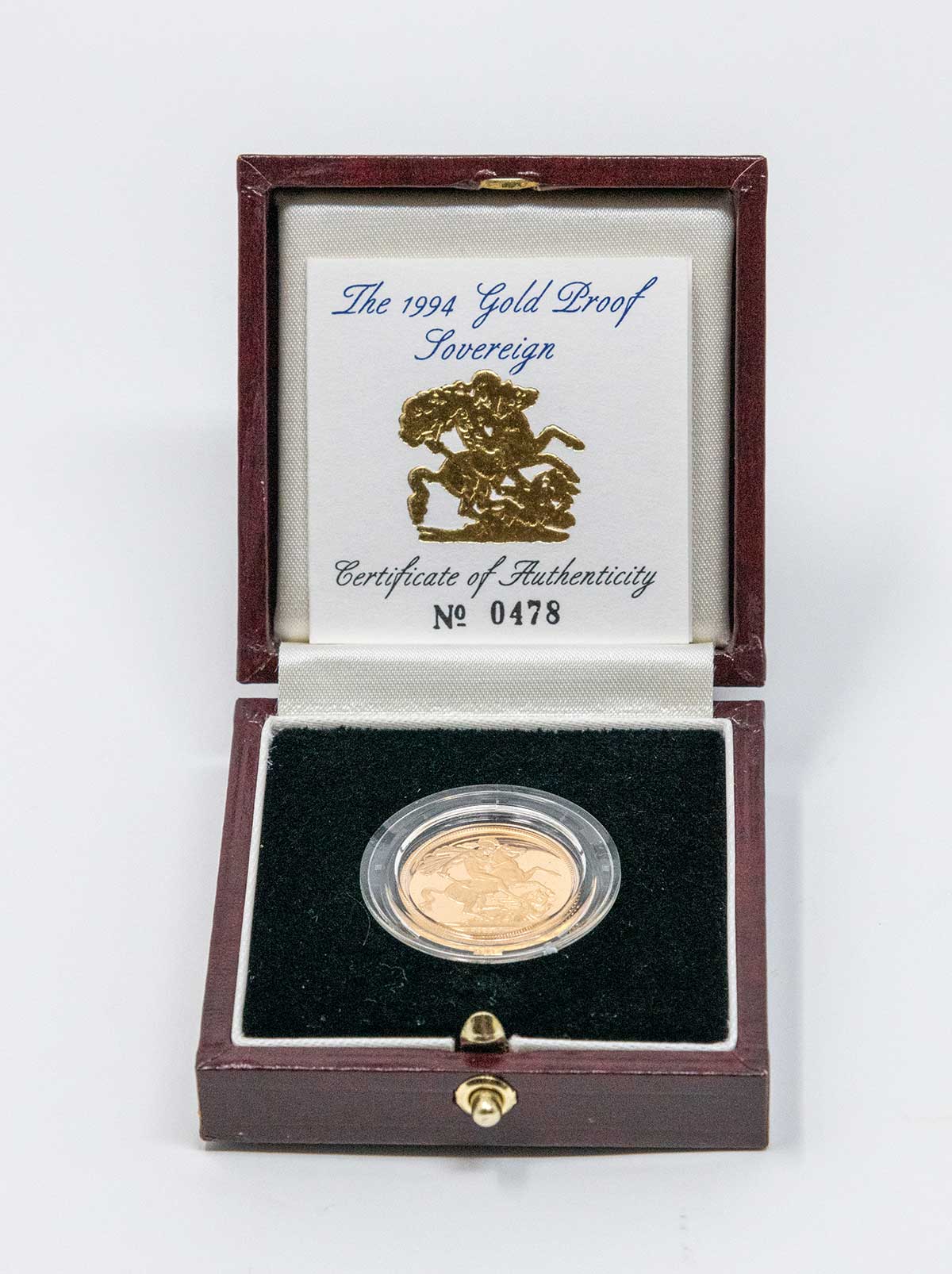 1994 Proof Gold Sovereign Boxed
