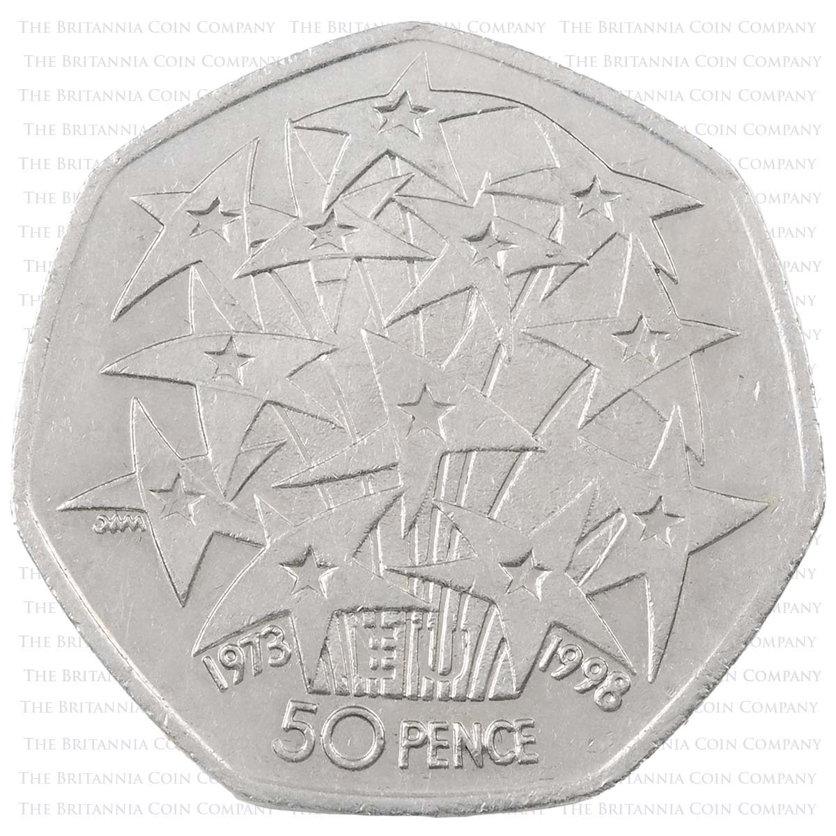 1998 European Union Economic Community Stars Circulated Fifty Pence Coin Reverse