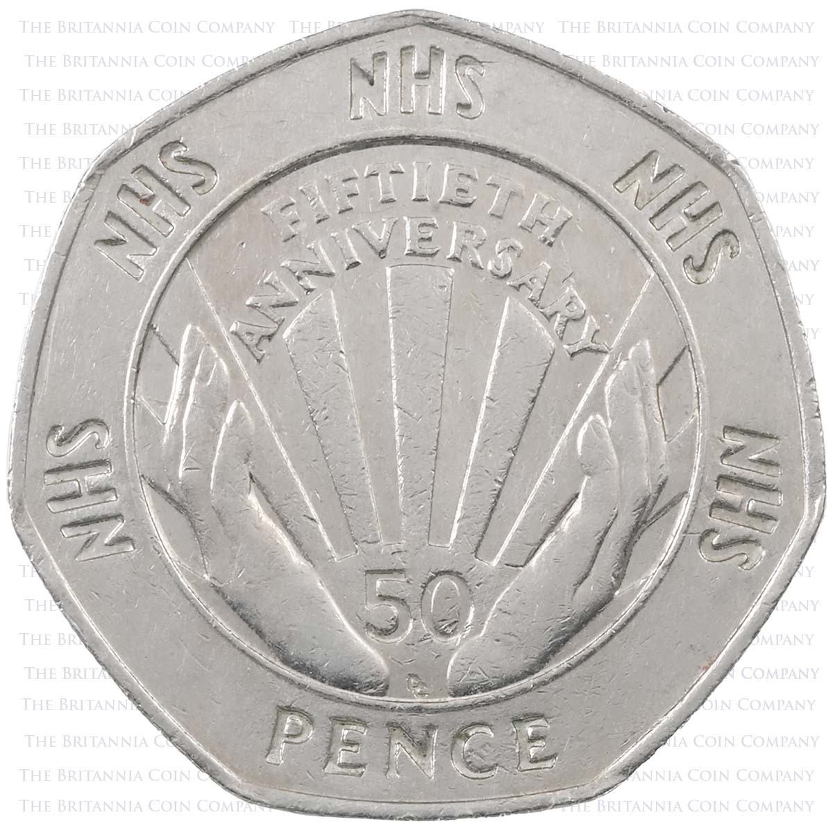 1998 National Health Service Circulated Fifty Pence Coin Reverse