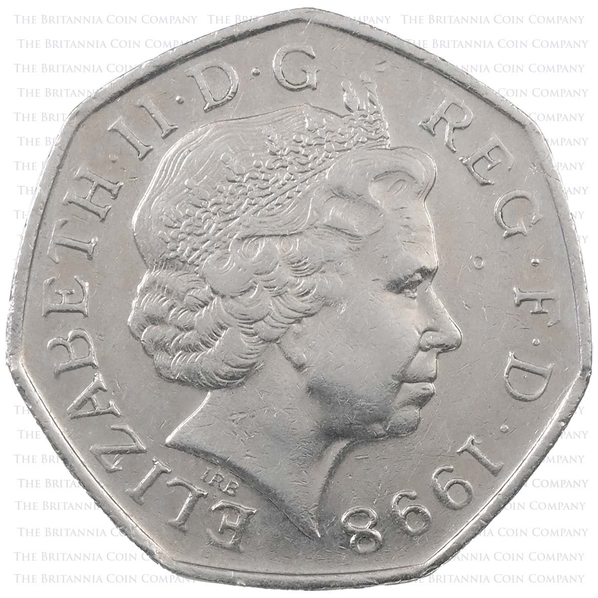 1998 National Health Service Circulated Fifty Pence Coin Obverse