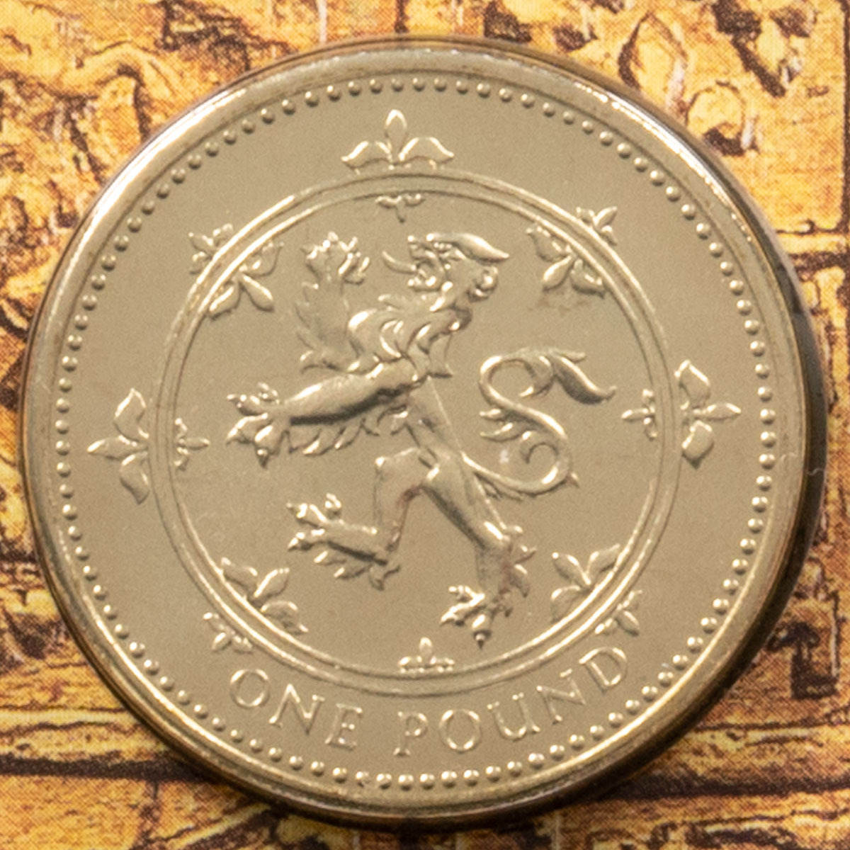 UK99BU 1999 Scottish Lion UK BU £1 Coin reverse