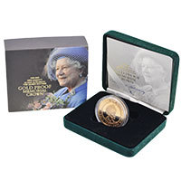 2002 Queen Mother Gold Proof Memorial £5 Crown Boxed Thumbnail