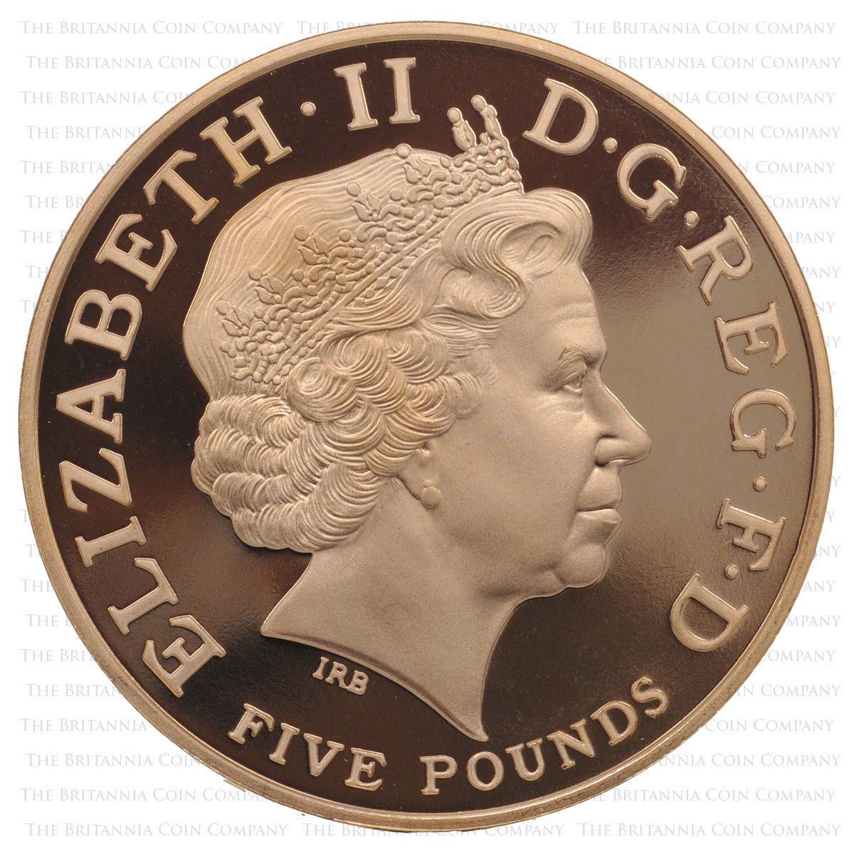 2002 Queen Mother Gold Proof Memorial £5 Crown Obverse