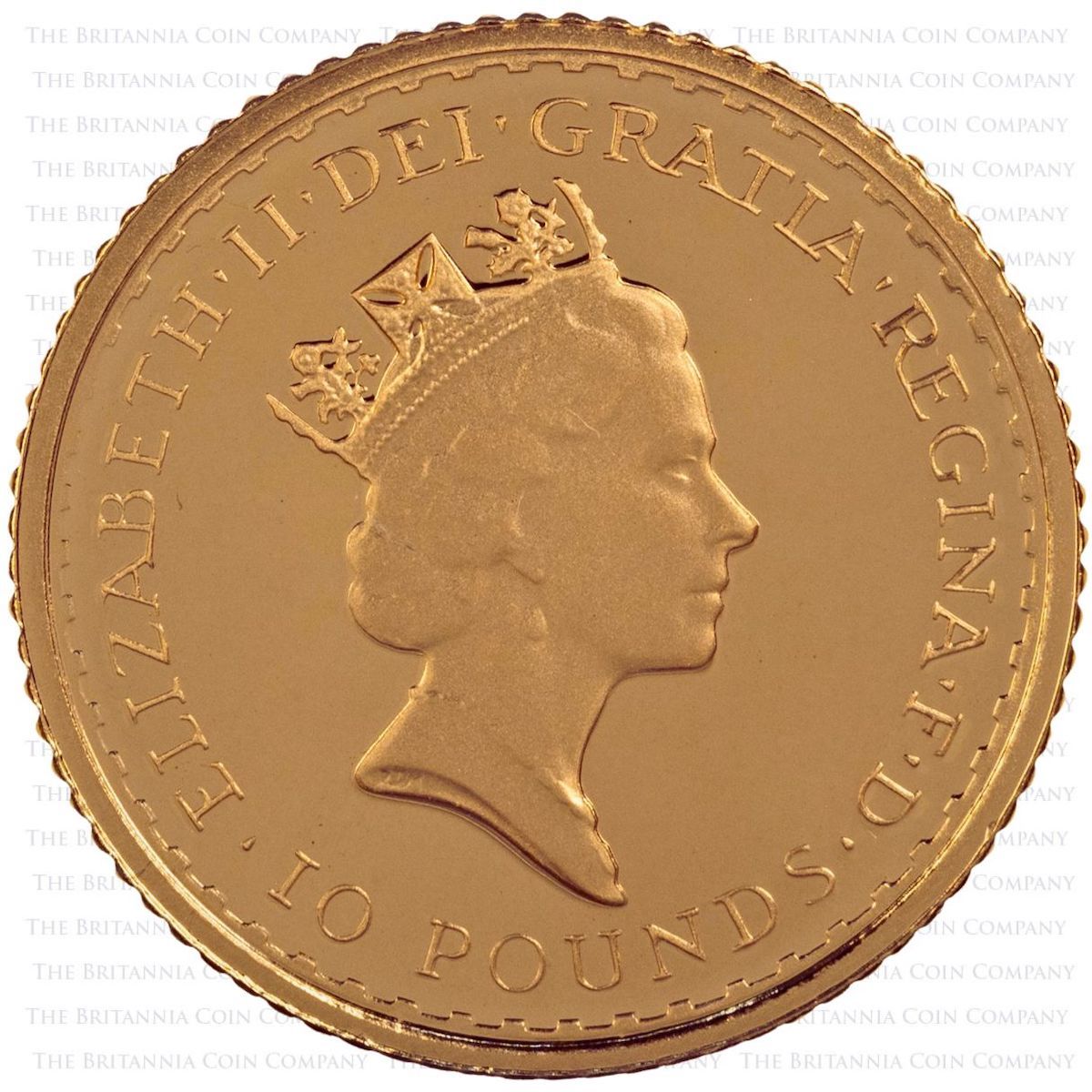 2002 Britannia Tenth Ounce Gold Proof Coin Error Portrait Mule Obverse