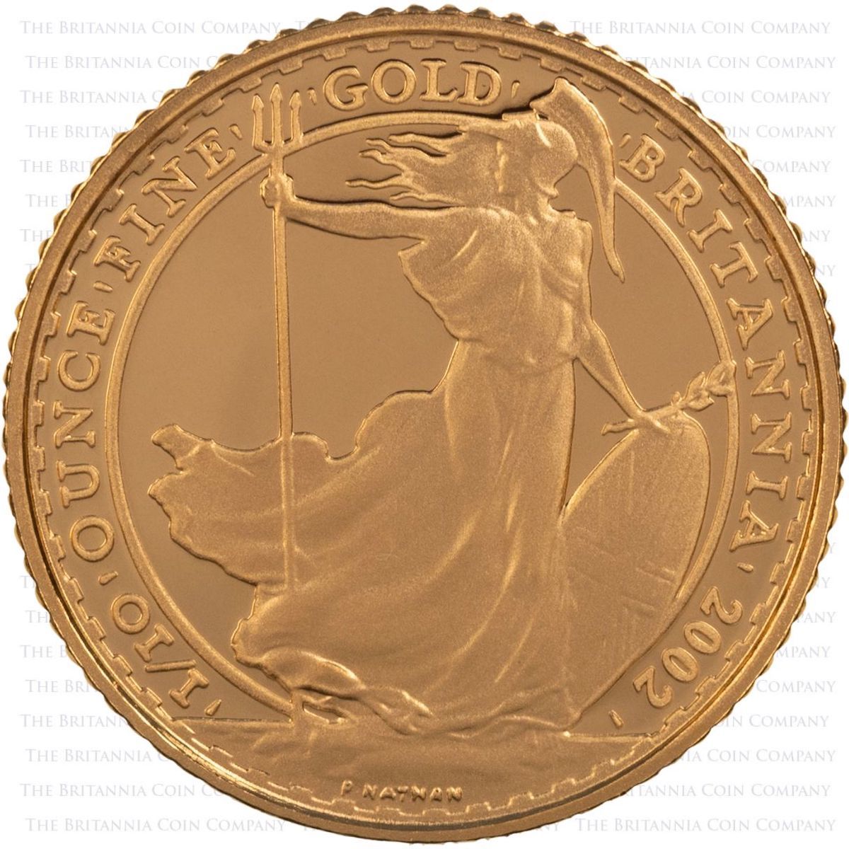 2002 Britannia Tenth Ounce Gold Proof Coin Error Portrait Mule Reverse