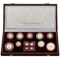 2002 Golden Jubilee 13 Coin Gold Proof Set Boxed Thumbnail