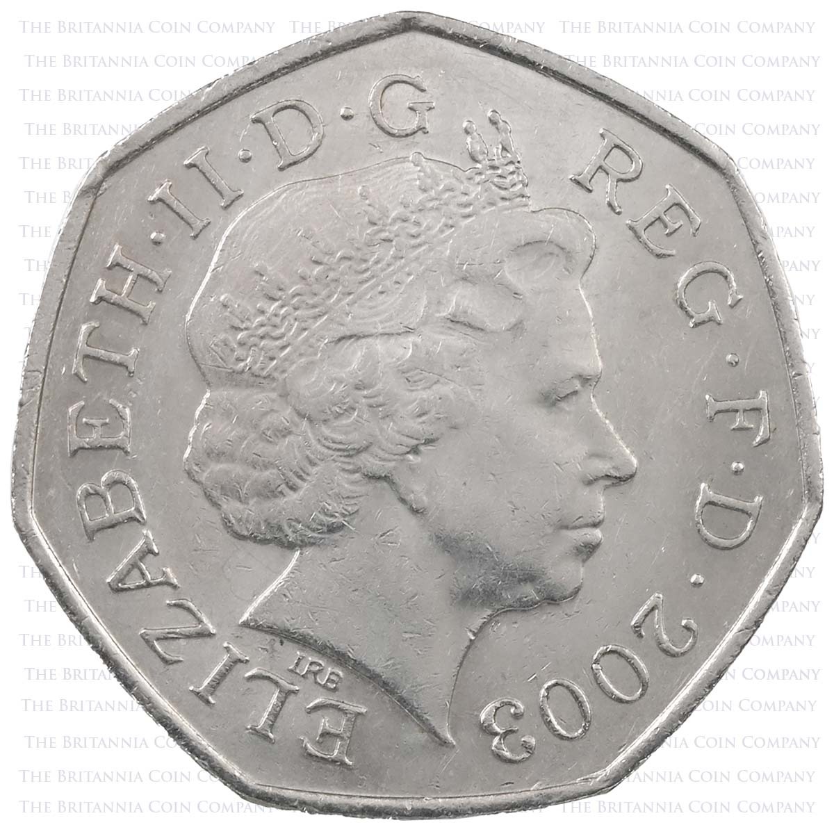 2003 Suffragettes Women's Social And Political Union Votes For Women Circulated Fifty Pence Coin Obverse