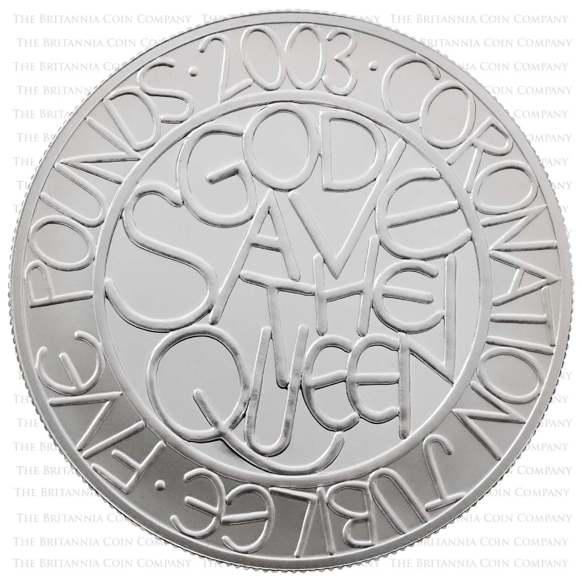 UKACSP 2003 Coronation Anniversary £5 Crown Silver Proof Reverse