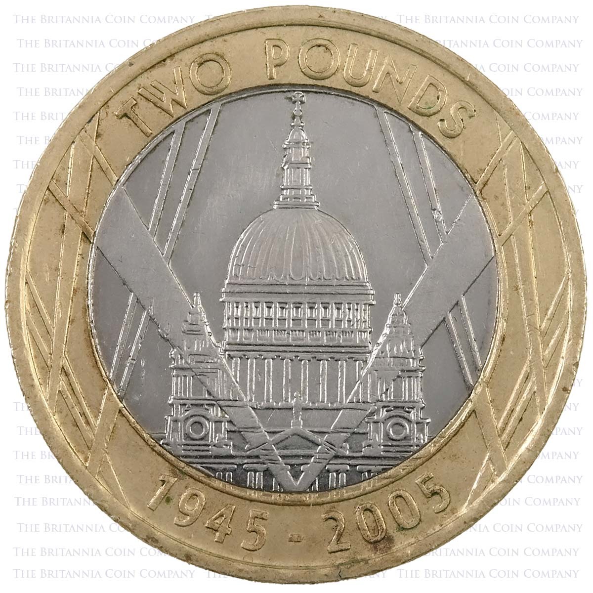 2004 St Paul’s Cathedral UK £2 Coin : VE Day Reverse