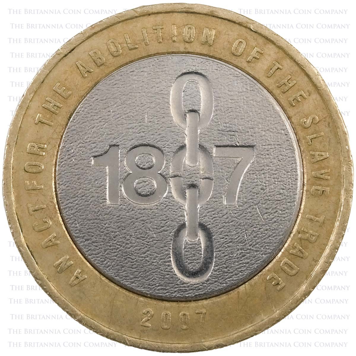 2007 Abolition Of The Slave Trade UK £2 Coin Reverse