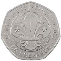 2007 Boy Scouting Be Prepared Circulated Fifty Pence Coin Thumbnail