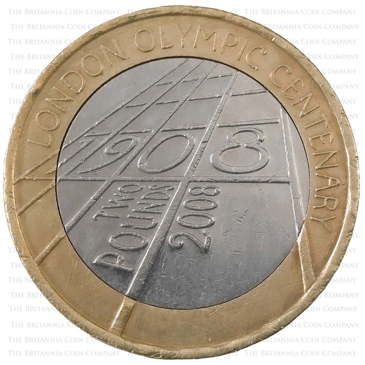 2008 Centenary Of The 1908 London Olympics Circulated Two Pound Coin Reverse