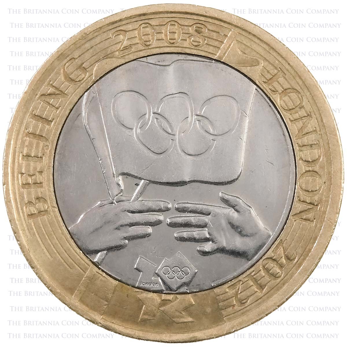 2008 Olympics Handover To London Ceremony Circulated Two Pound Coin Reverse