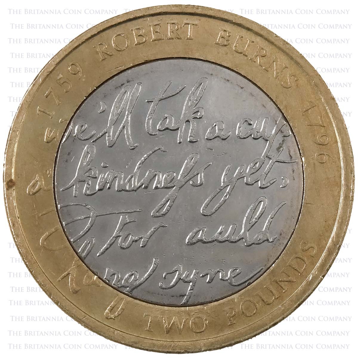 2009 Robert Burns Circulated Two Pound Coin Reverse
