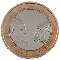 2009 Charles Darwin Circulated Two Pound Coin Thumbnail
