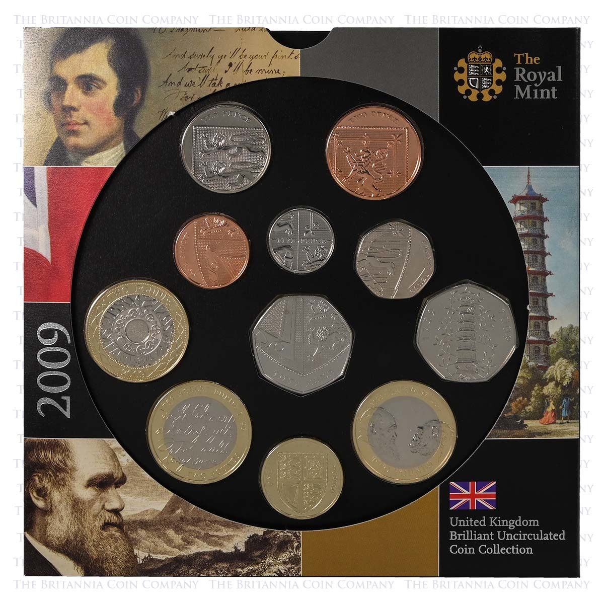DU09 2009 UK Annual Set 11 Coin Brilliant Uncirculated Boxed