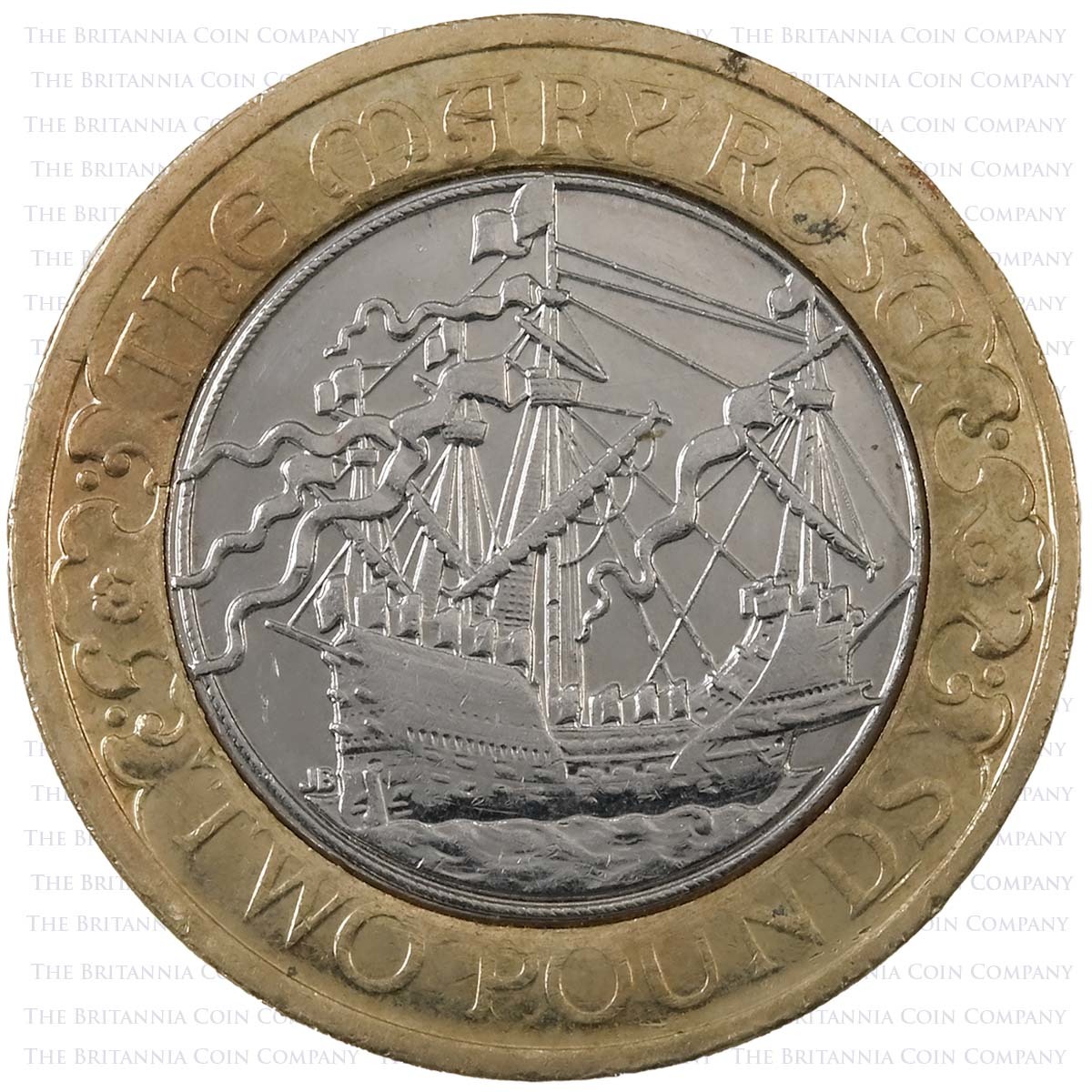 2011 Mary Rose Circulated Two Pound Coin Reverse