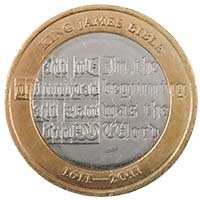 2011 King James Bible Circulated Two Pound Coin Thumbnail