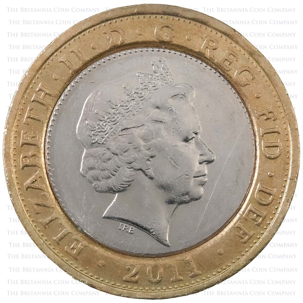2011 Mary Rose Circulated Two Pound Coin Obverse