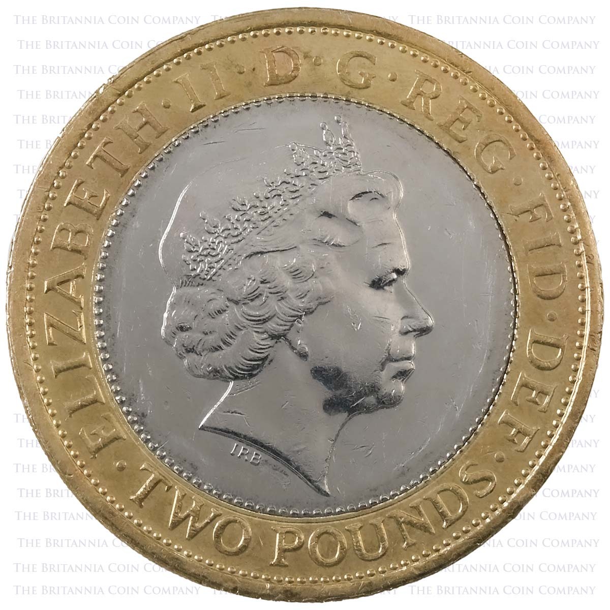 2011 King James Bible Circulated Two Pound Coin Obverse