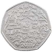 2011 World Wildlife Fund Circulated Fifty Pence Coin Thumbnail