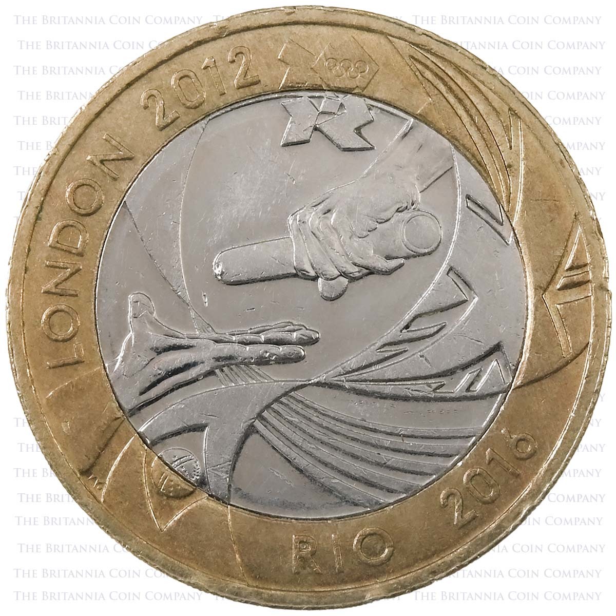2012 London Olympics Handover To Rio Circulated Two Pound Coin Reverse