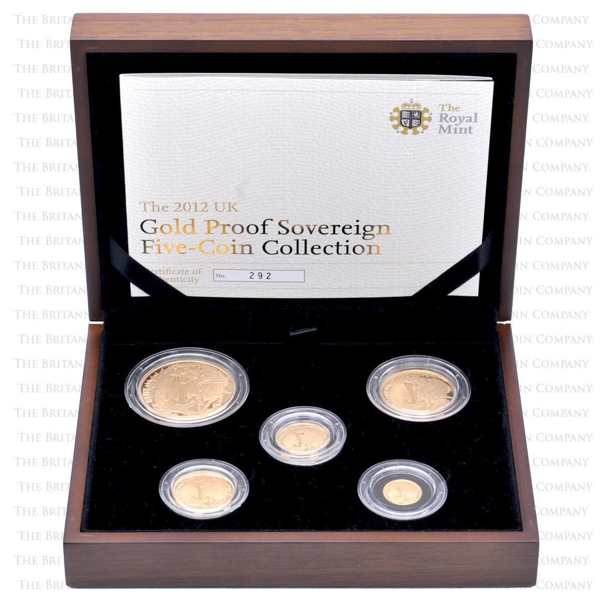 2012 Gold Proof 5-coin Sovereign set