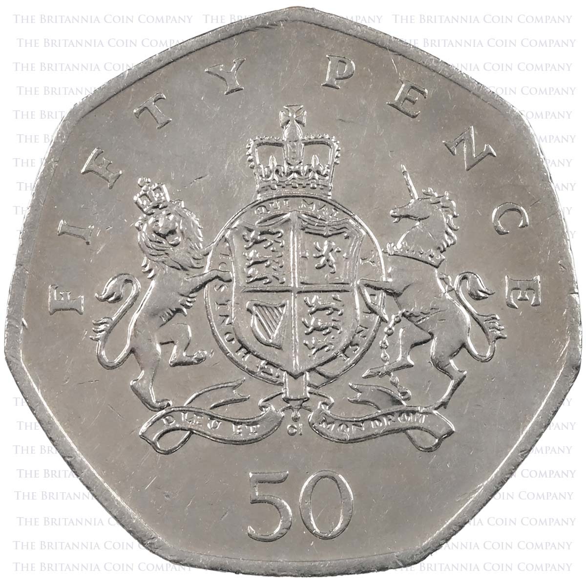 2013 Christopher Ironside Royal Arms Circulated Fifty Pence Coin Reverse