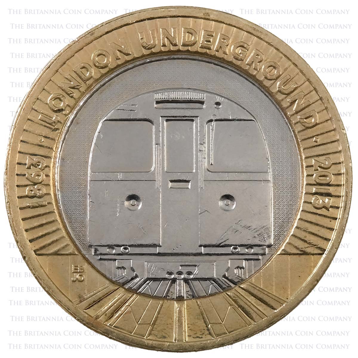 2013 London Underground Tube Train Circulated Two Pound Coin Reverse