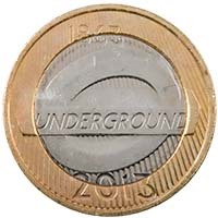2013 London Underground Tube Roundel Logo Circulated Two Pound Coin Thumbnail