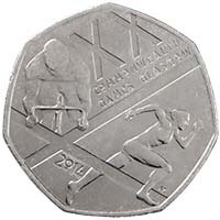 2014 Glasgow Commonwealth Games Circulated Fifty Pence Coin Thumbnail
