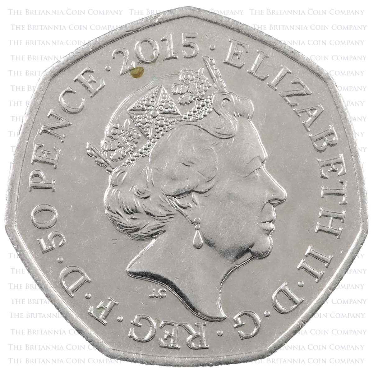 2015 Battle Of Britain Anniversary Circulated Fifty Pence Coin Obverse