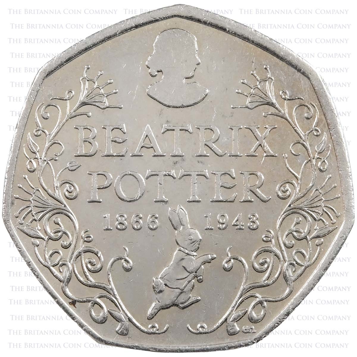 2016 Beatrix Potter 150th Anniversary Circulated Fifty Pence Coin Reverse