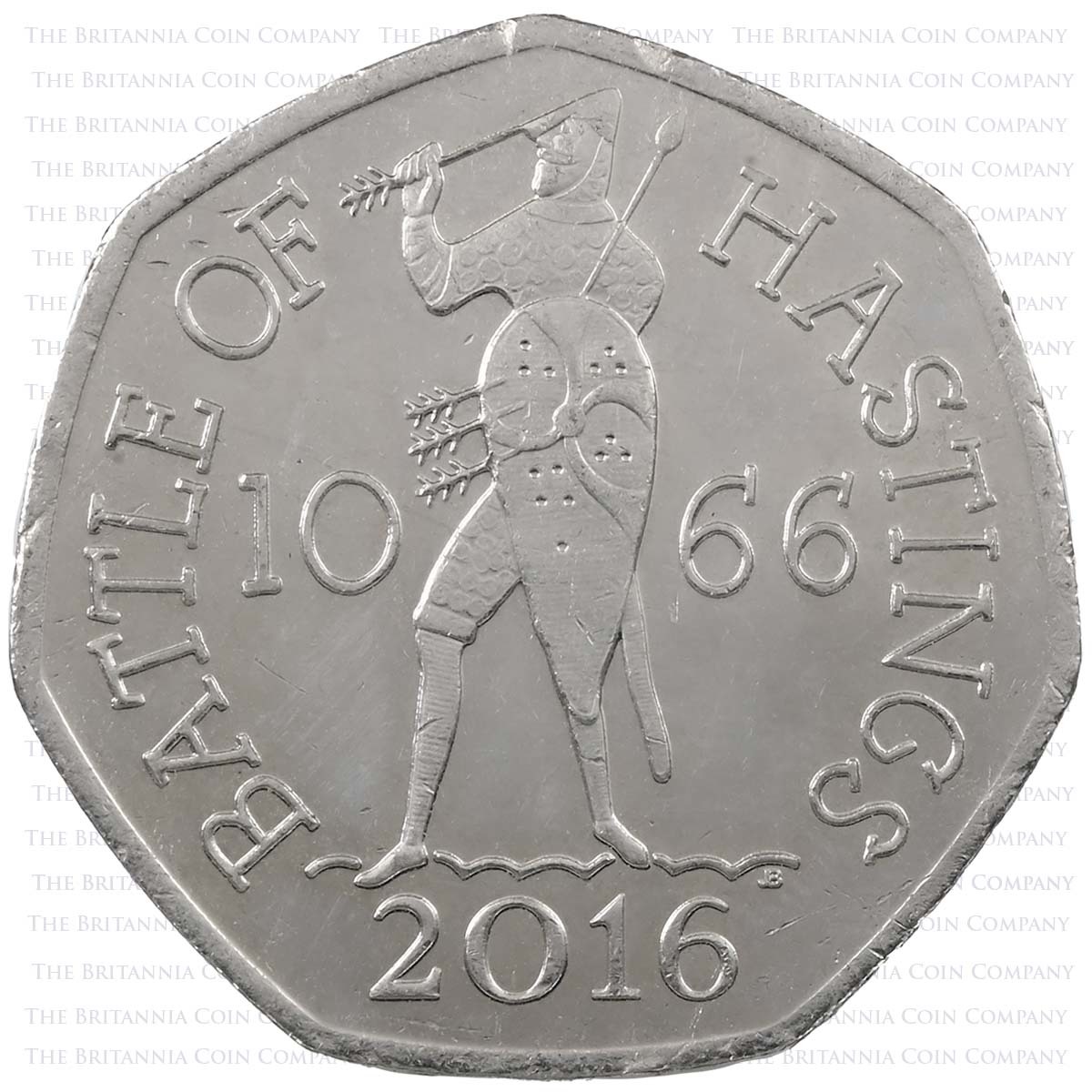 2016 Battle Of Hastings 1066 Circulated Fifty Pence Coin Reverse
