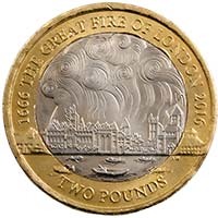 2016 Great Fire Of London 1666 Circulated Two Pound Coin Thumbnail