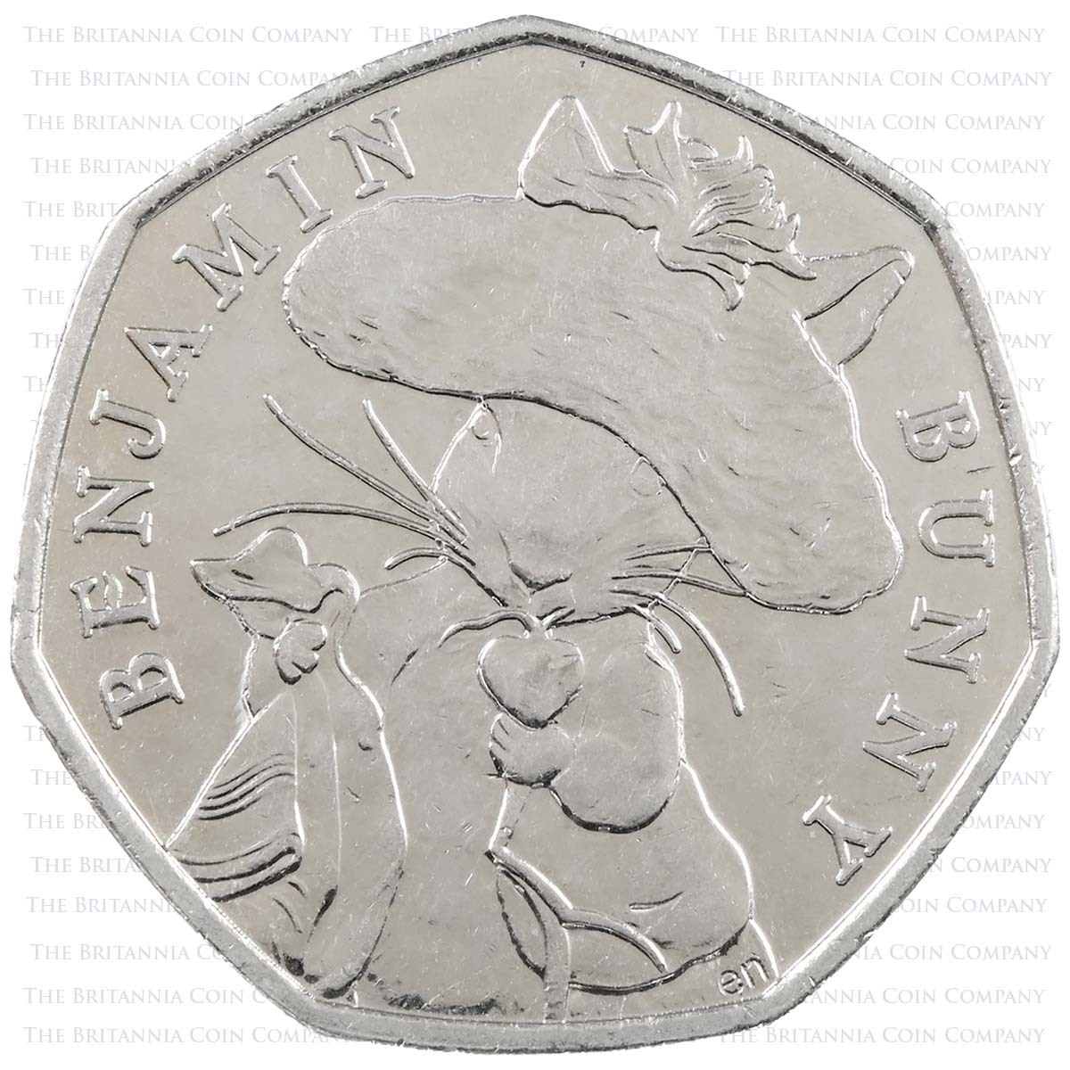 2017 Beatrix Potter Benjamin Bunny Circulated Fifty Pence Coin Reverse