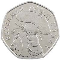 2017 Beatrix Potter Benjamin Bunny Circulated Fifty Pence Coin Thumbnail