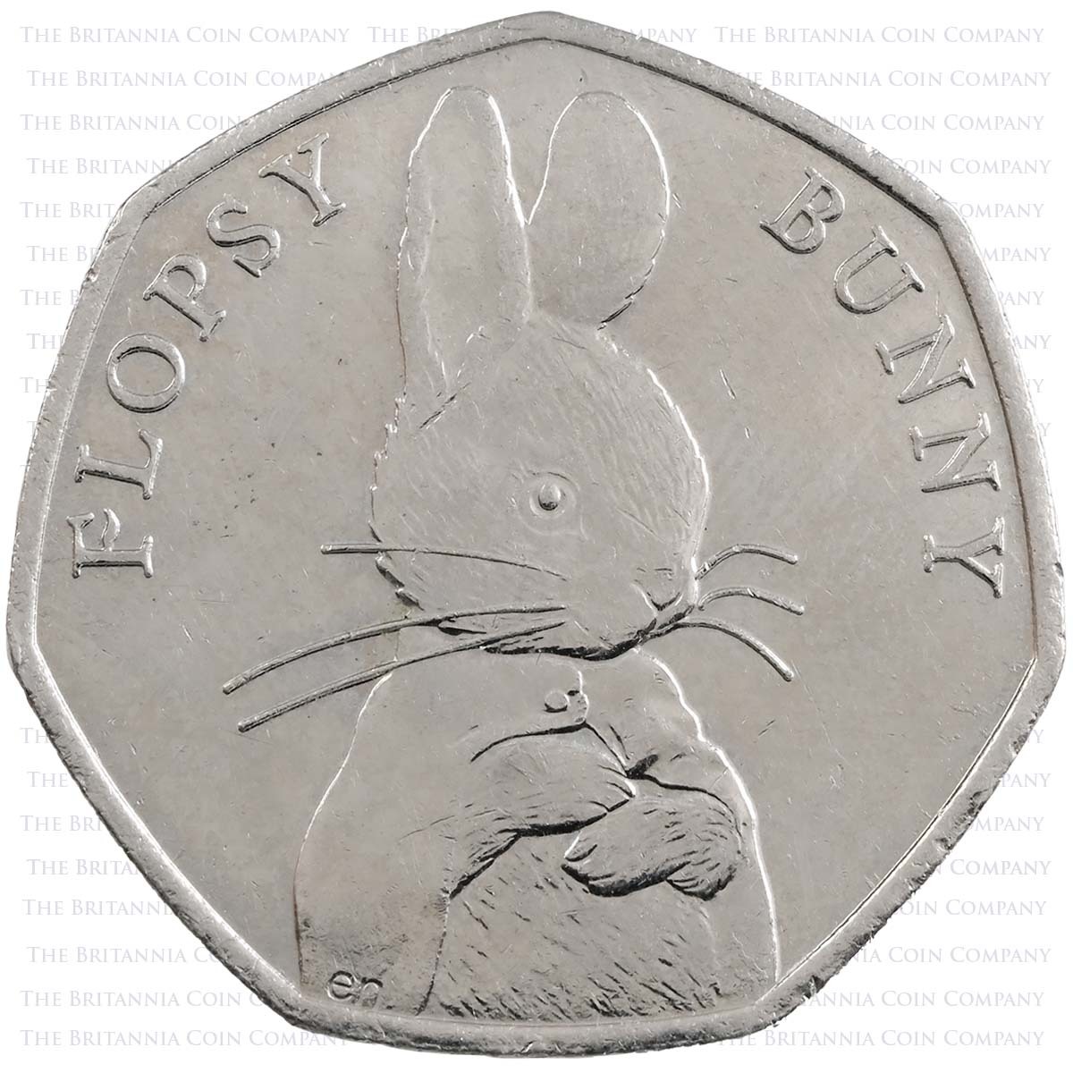 2018 Beatrix Potter Flopsy Bunny Circulated Fifty Pence Coin Reverse