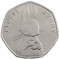 2018 Beatrix Potter Flopsy Bunny Circulated Fifty Pence Coin Thumbnail