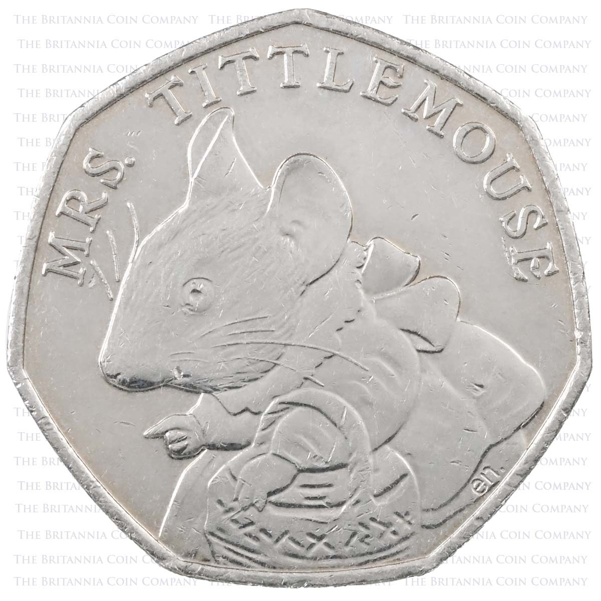 2018 Beatrix Potter Mrs Tittlemouse Circulated Fifty Pence Coin Reverse