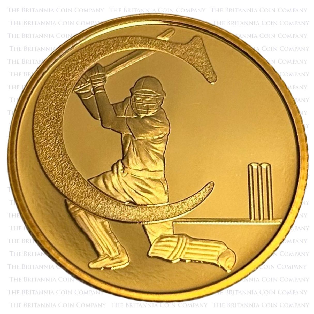 UK19WCGP 2019 C Cricket Alphabet A-Z Ten Pence Gold Proof Coin Reverse