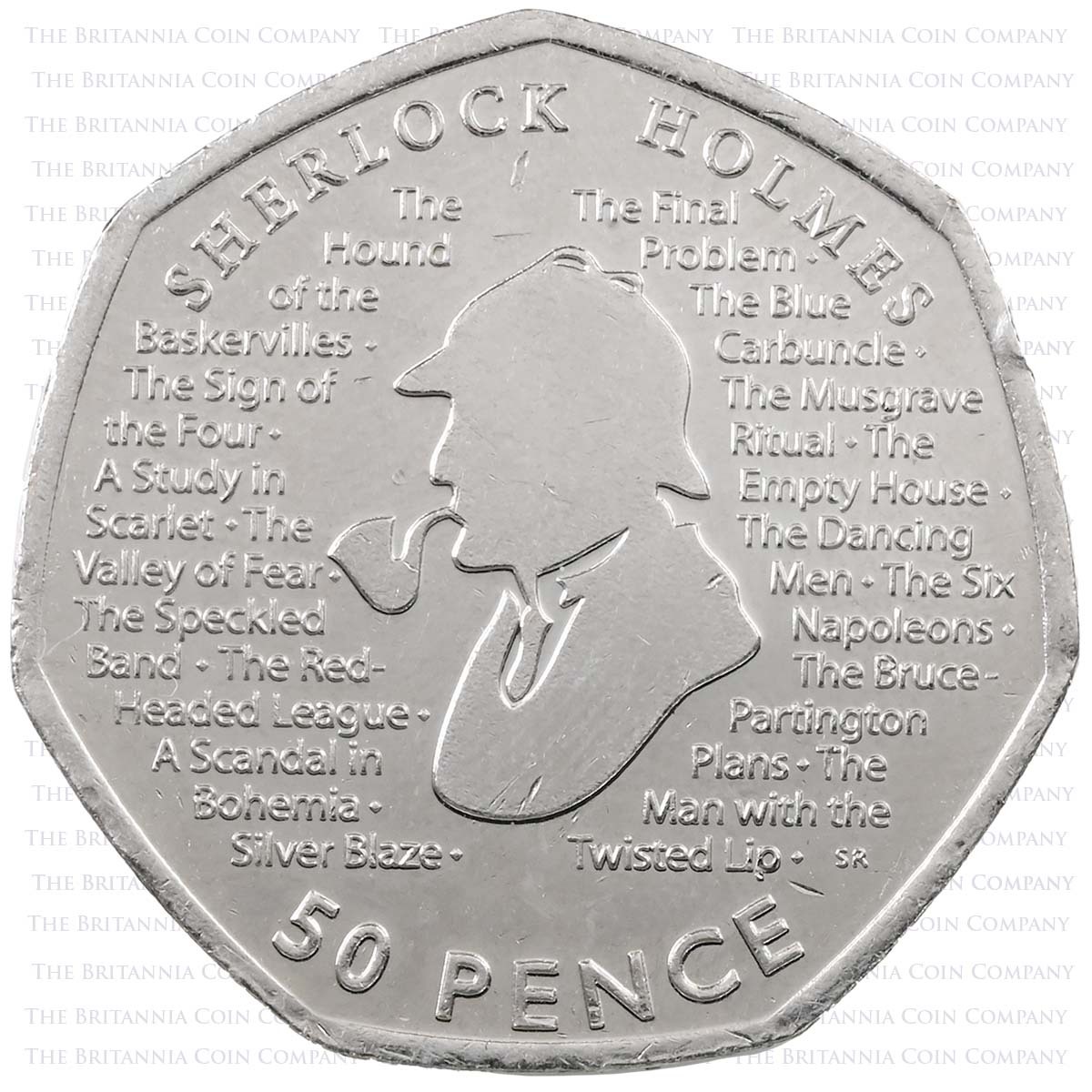 2019 Sherlock Holmes Arthur Conan Doyle Circulated Fifty Pence Coin Reverse