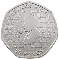 2019 Sherlock Holmes Arthur Conan Doyle Circulated Fifty Pence Coin Thumbnail
