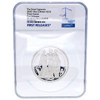 2020 Three Graces Silver Proof 10 Ounce PF 70 UC First Release Slabbed Thumbnail