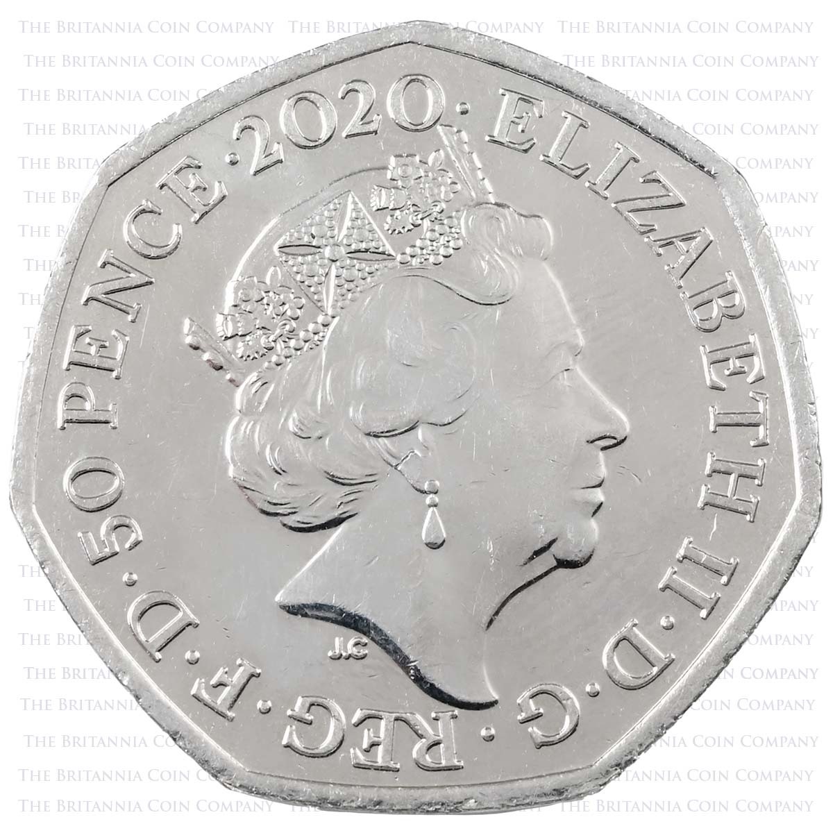 2020 Brexit EU European Union Withdrawal Peace Prosperity And Friendship Circulated Fifty Pence Coin Obverse