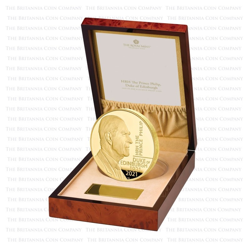 2021 Prince Philip Duke of Edinburgh 1 Kilo Gold Proof Certificate #1 Boxed