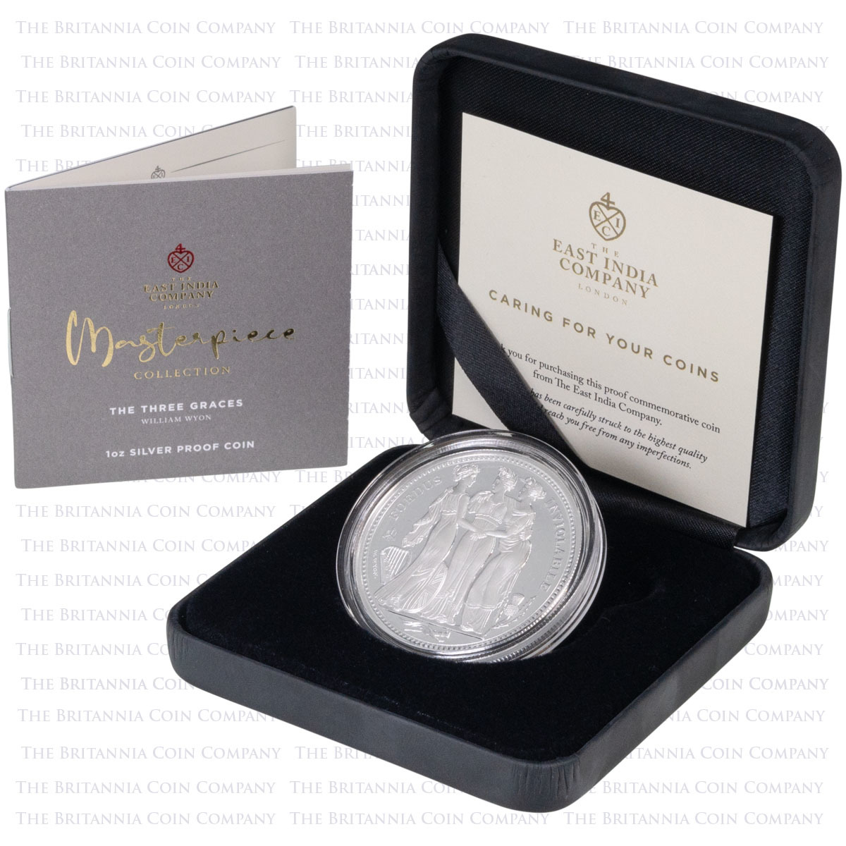 2021 Saint Helena Three Graces One Ounce Silver Proof Coin Boxed