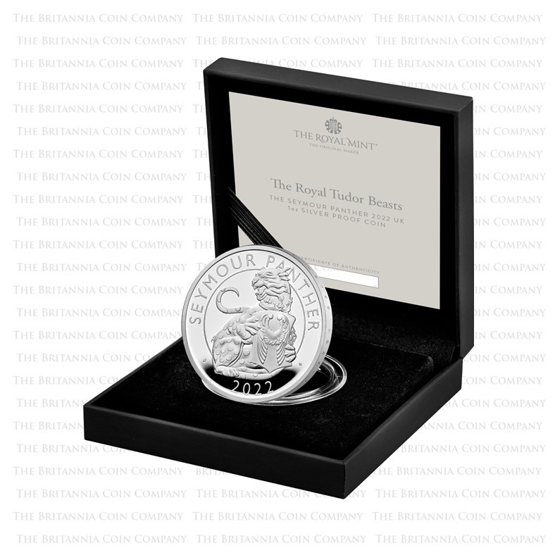 2022 Tudor Beasts Seymour Panther 1 Ounce Silver Proof Boxed