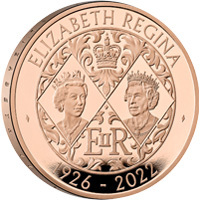 UK22QMGP 2022 Elizabeth II Memorial £5 Crown Gold Proof Thumbnail